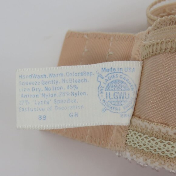 VTG Maidenform 34C Body Things Beige Underwire Unlined Strapless Bra Union USA - Picture 13 of 15